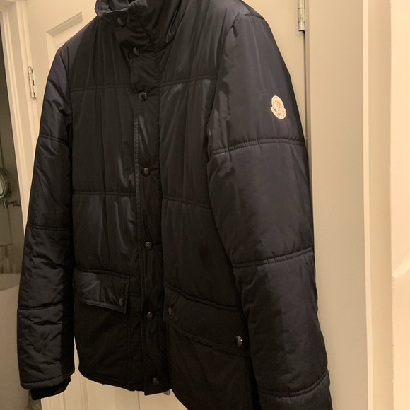 MENS MONCLER AUTHENTIC SZ 2 NAVY DUVET FILLED  PUFFER JACKET MEDIUM - Picture 2 of 16